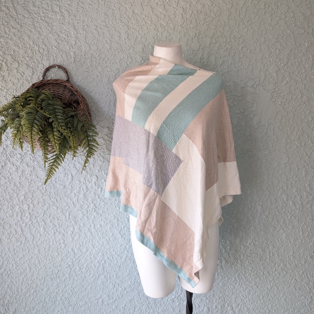 J.mcLaughlin Bridget Cashmere Poncho in Textured Stripe